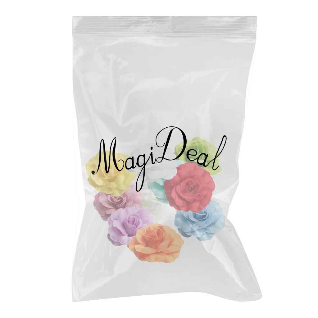 10 Pieces Artificial Silk Rose Flower Head for DIY Crafts 5cm Multicolor