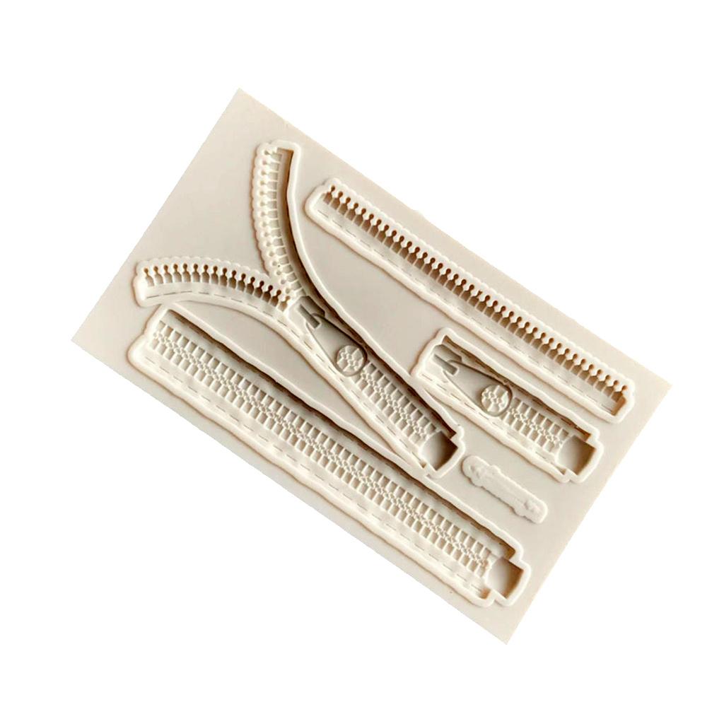 3xZipper Shape Silicone Fondant Cake Sugarcraft Mould Baking Mold Maker Craft