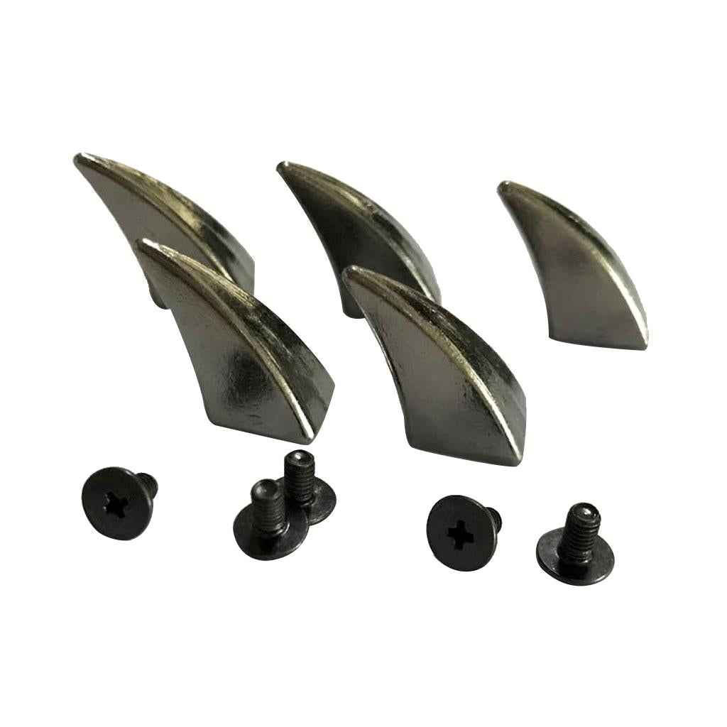 5 Pieces Horn Shape Screwback Rivets Stud Spikes for Leather Craft Gray