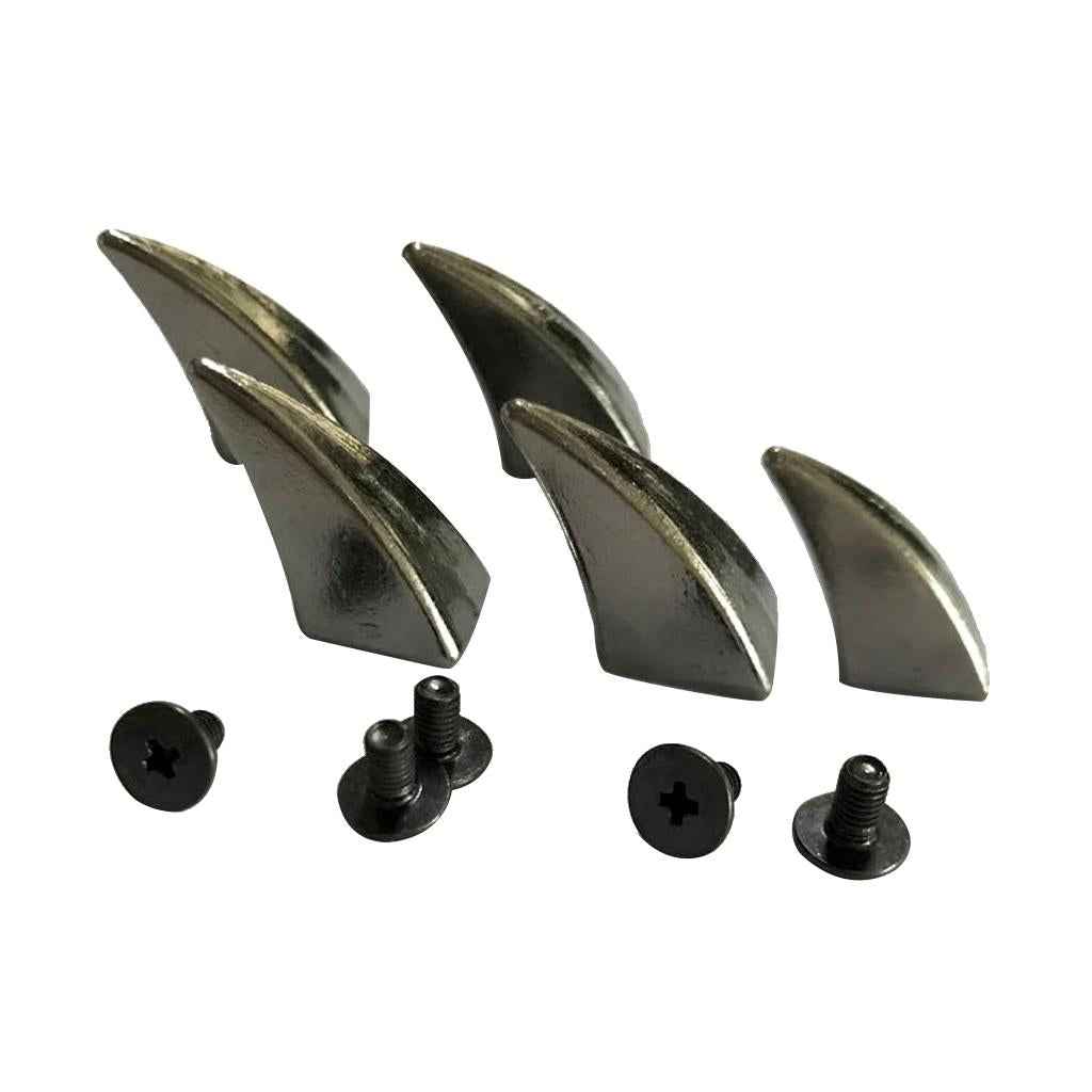 5 Pieces Horn Shape Screwback Rivets Stud Spikes for Leather Craft Gray