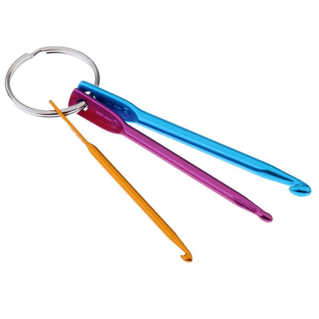 2 Set 3 Sizes Mixed Single Point Aluminum Crochet Hooks Knitting Needles Set