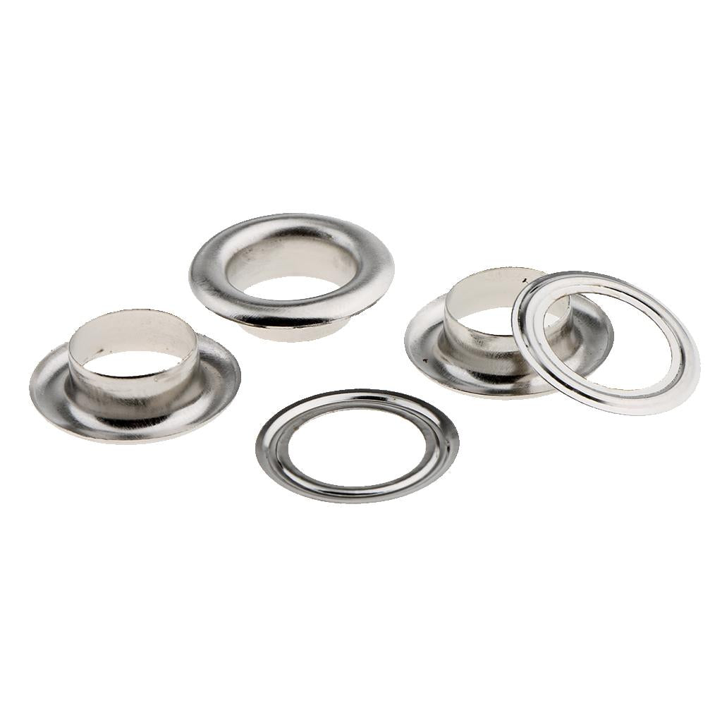 3x50 Pieces Metal Eyelets with Washers Leathercraft Accessories 20mm Silver