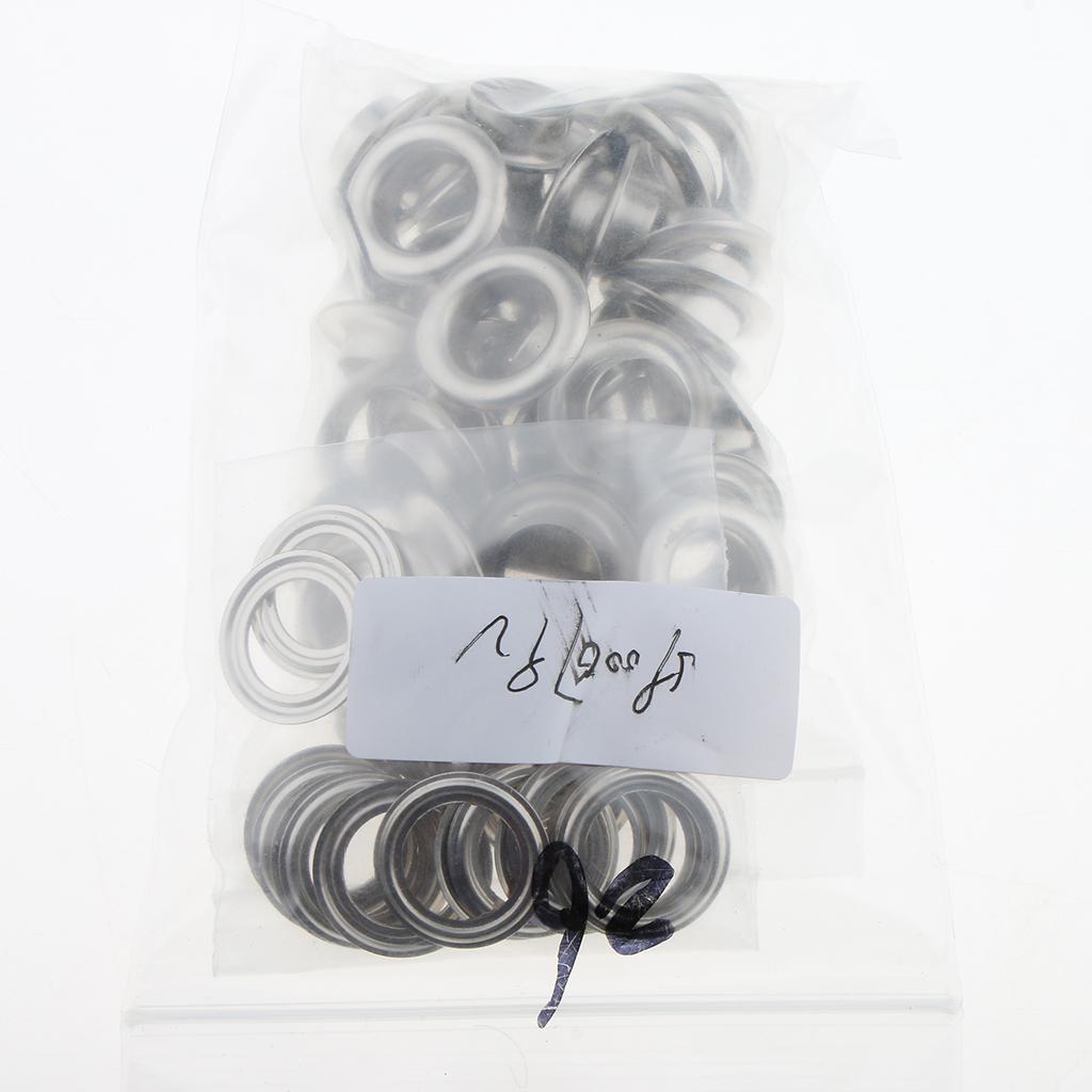 3x50 Pieces Metal Eyelets with Washers Leathercraft Accessories 20mm Silver