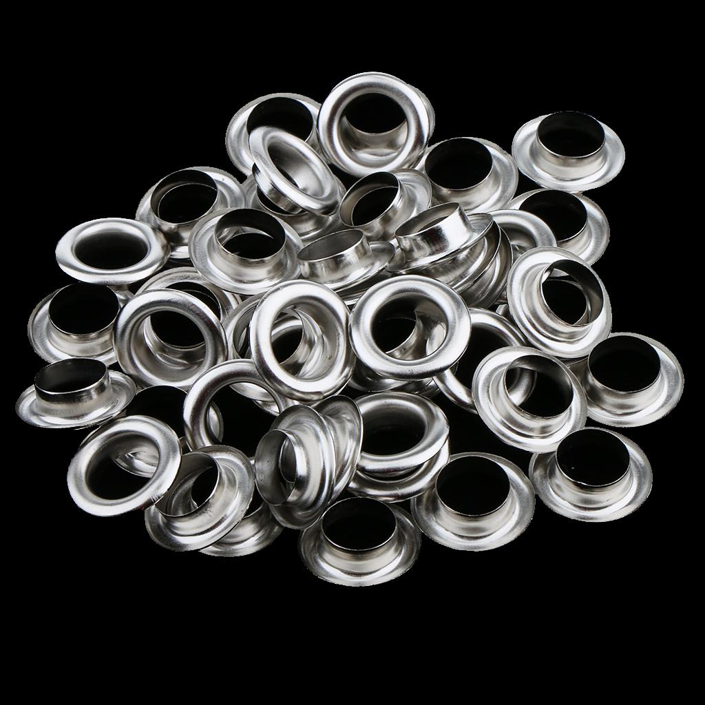 3x50 Pieces Metal Eyelets with Washers Leathercraft Accessories 20mm Silver