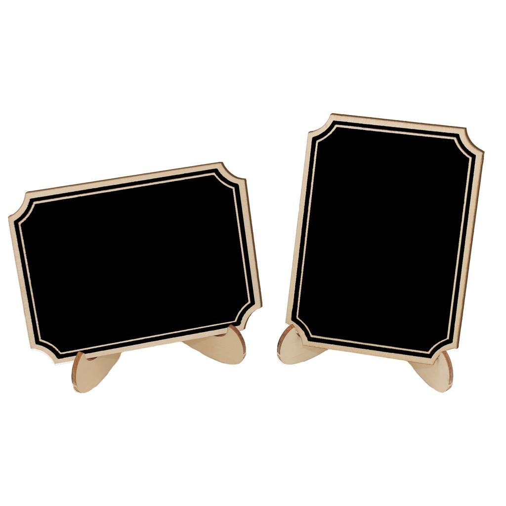 100Pcs Mini Wooden Rectangle Blackboard Table Tabletop Chalkboard 10x7.5cm
