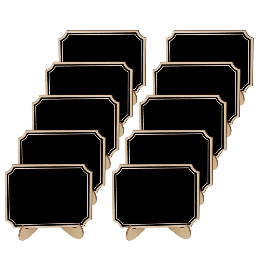 100Pcs Mini Wooden Rectangle Blackboard Table Tabletop Chalkboard 10x7.5cm
