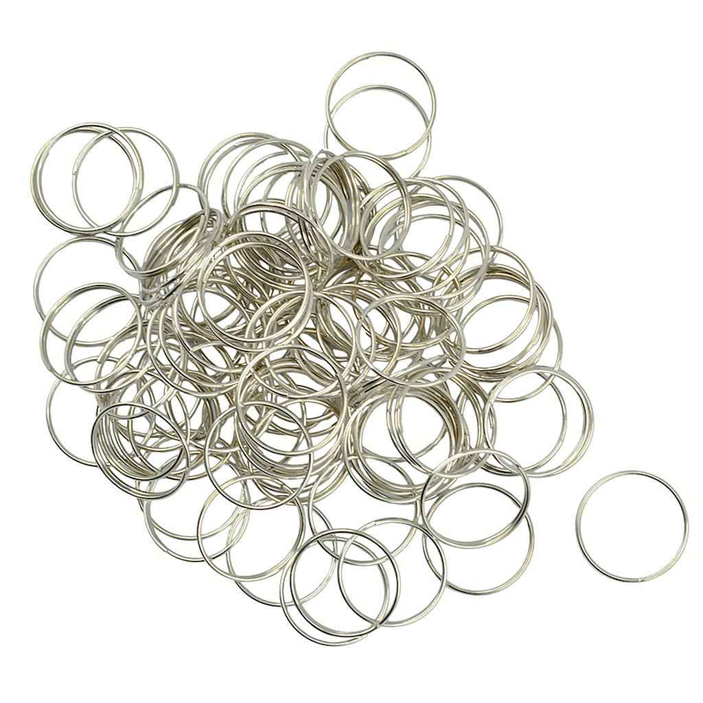 100 Pieces Steel Key Rings Chains 0.7x18mm Split Ring Hoop Pendant Chain Double Loop for Crystal Garland,Necklaces, Keys, Jewelry Making and Craft Findings
