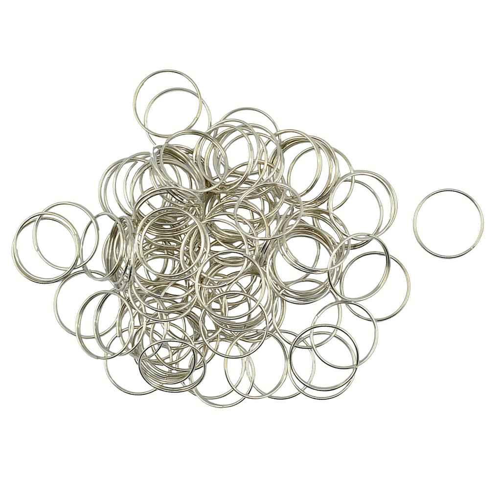 100 Pieces Steel Key Rings Chains 0.7x18mm Split Ring Hoop Pendant Chain Double Loop for Crystal Garland,Necklaces, Keys, Jewelry Making and Craft Findings