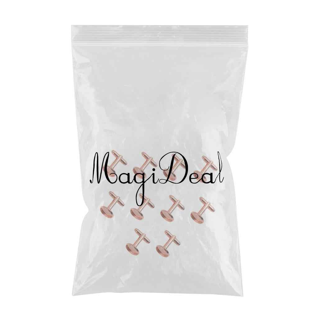 10 Pieces DIY Cufflink Findings Cuff Link Blank Back Plate Pad Base rosegold