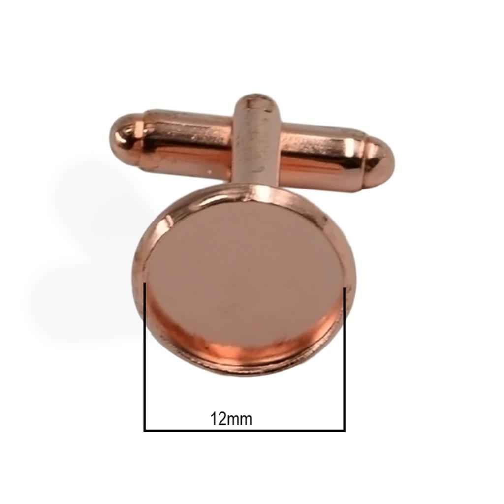 10 Pieces DIY Cufflink Findings Cuff Link Blank Back Plate Pad Base rosegold