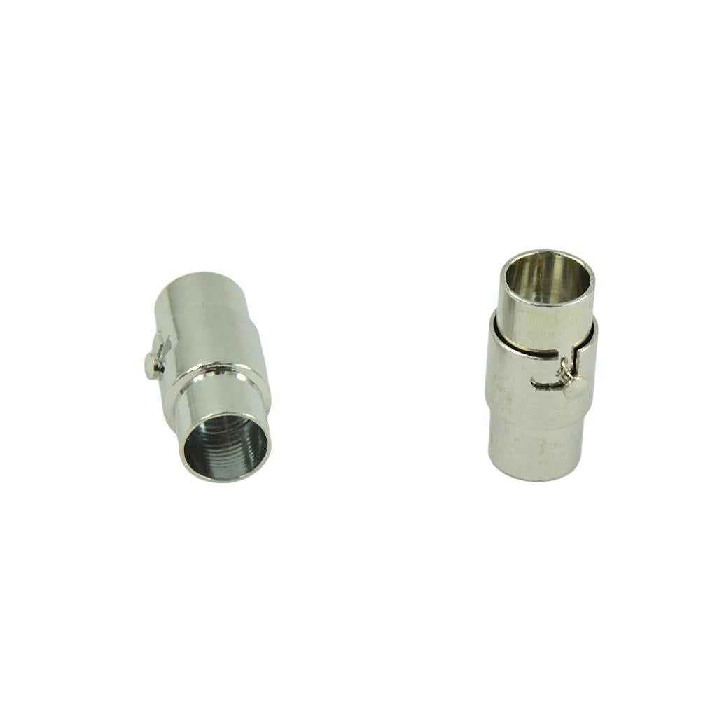 10 Pieces Silver Tone Brass Leather Glue Jewelry Glue in Magnetic Clasps for Jewelry Magnetic Jewelry Clasps Kumihimo Bracelet End Cap fit 5mm Leather Cord