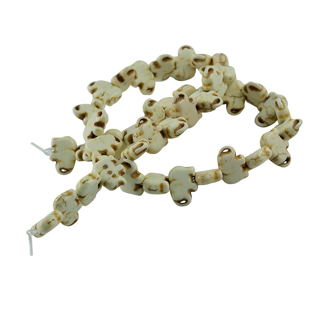 2x43Pcs Howlite Turquoise White Elephant Spacer Loose Beads Jewelry DIY Making