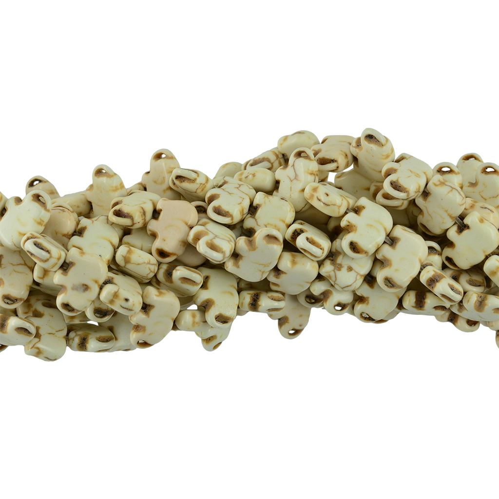 4x43Pcs Howlite Turquoise White Elephant Spacer Loose Beads Jewelry DIY Making