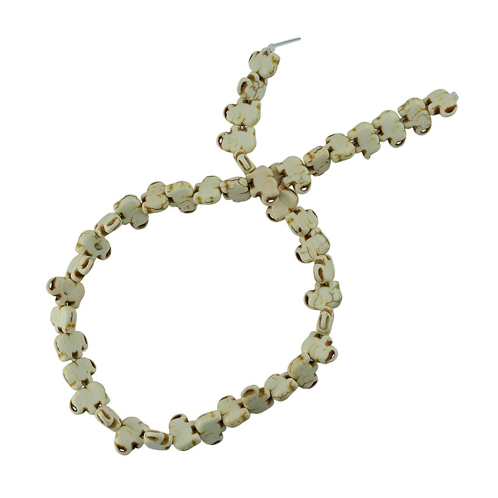 4x43Pcs Howlite Turquoise White Elephant Spacer Loose Beads Jewelry DIY Making