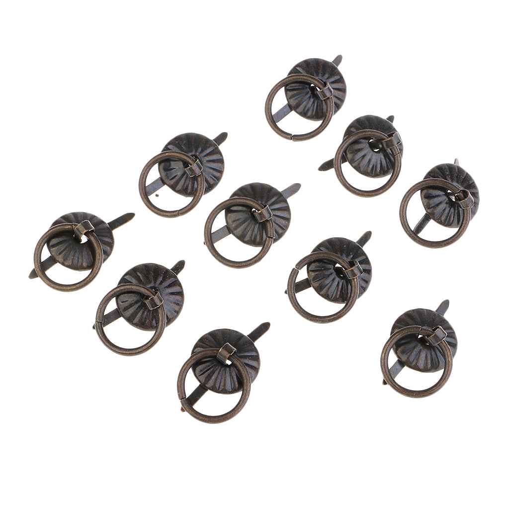 10 Piece Vintage Iron Round Sun Shape Cabinet Kitchen Cupboard Dresser Drawer Door Pull Handle