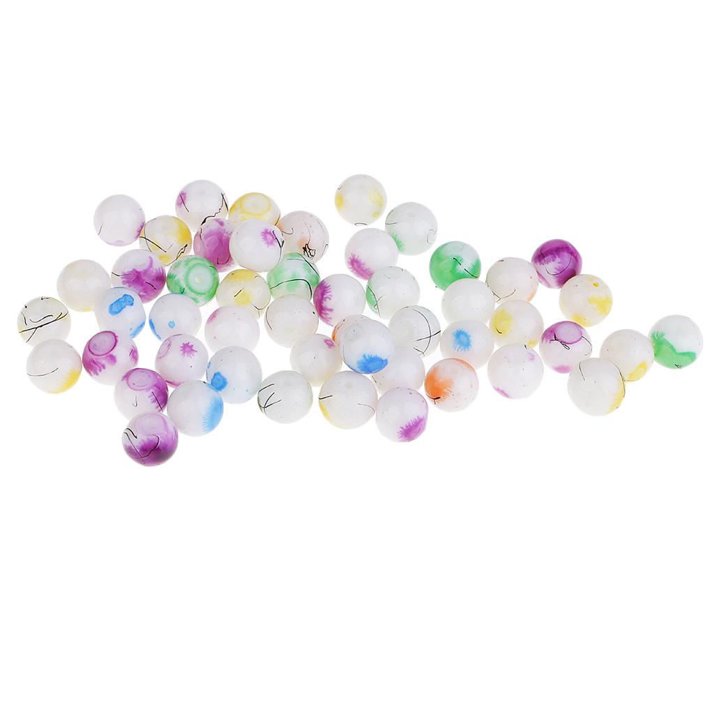 2xPack 100 Multicolor 8mm Round Baking Painted Glass Beads for Jewelry Making