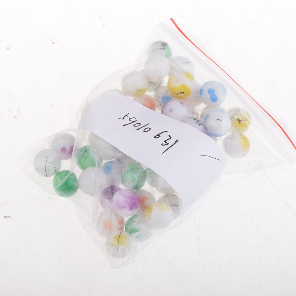 2xPack 100 Multicolor 8mm Round Baking Painted Glass Beads for Jewelry Making
