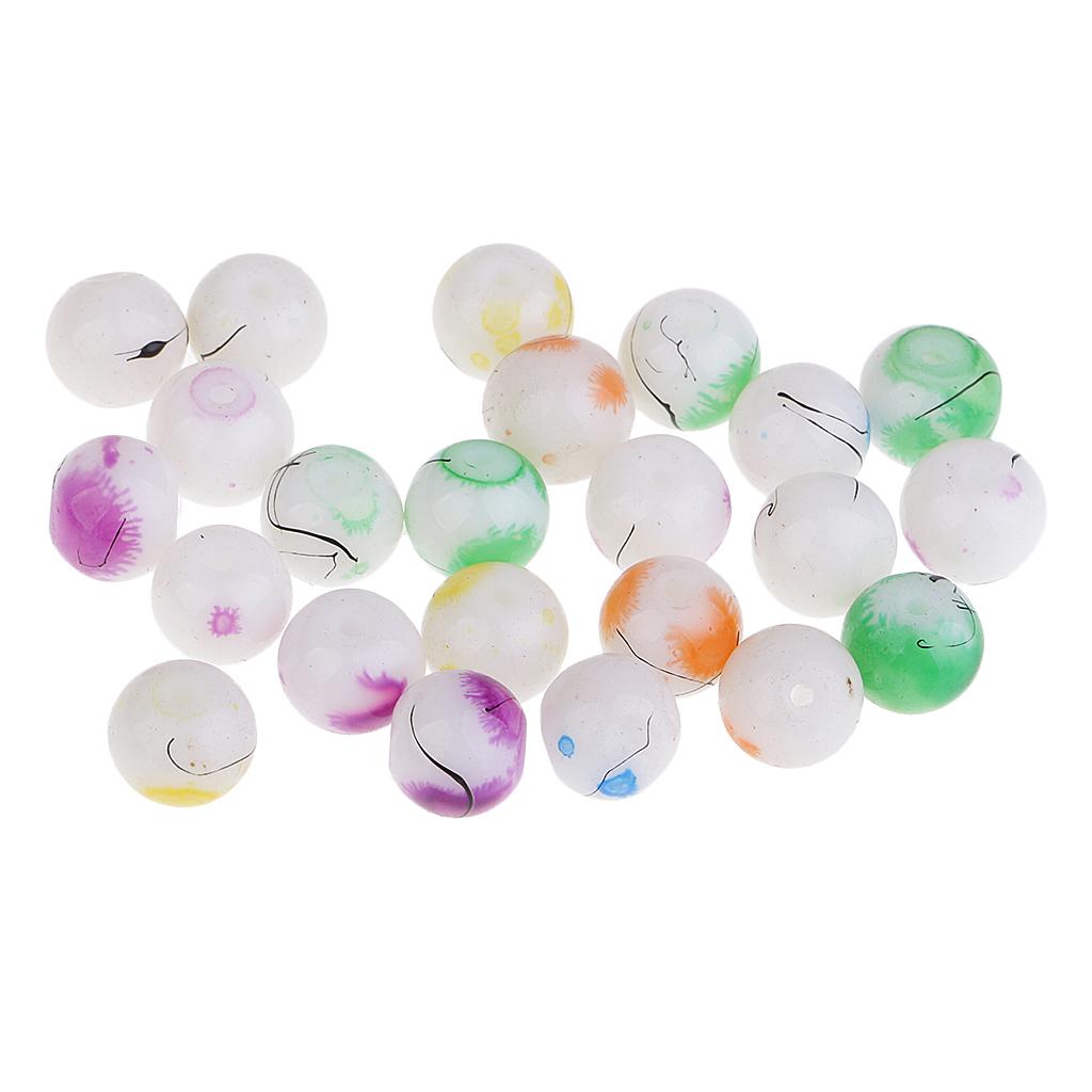 4xPack 100 Multicolor 8mm Round Baking Painted Glass Beads for Jewelry Making