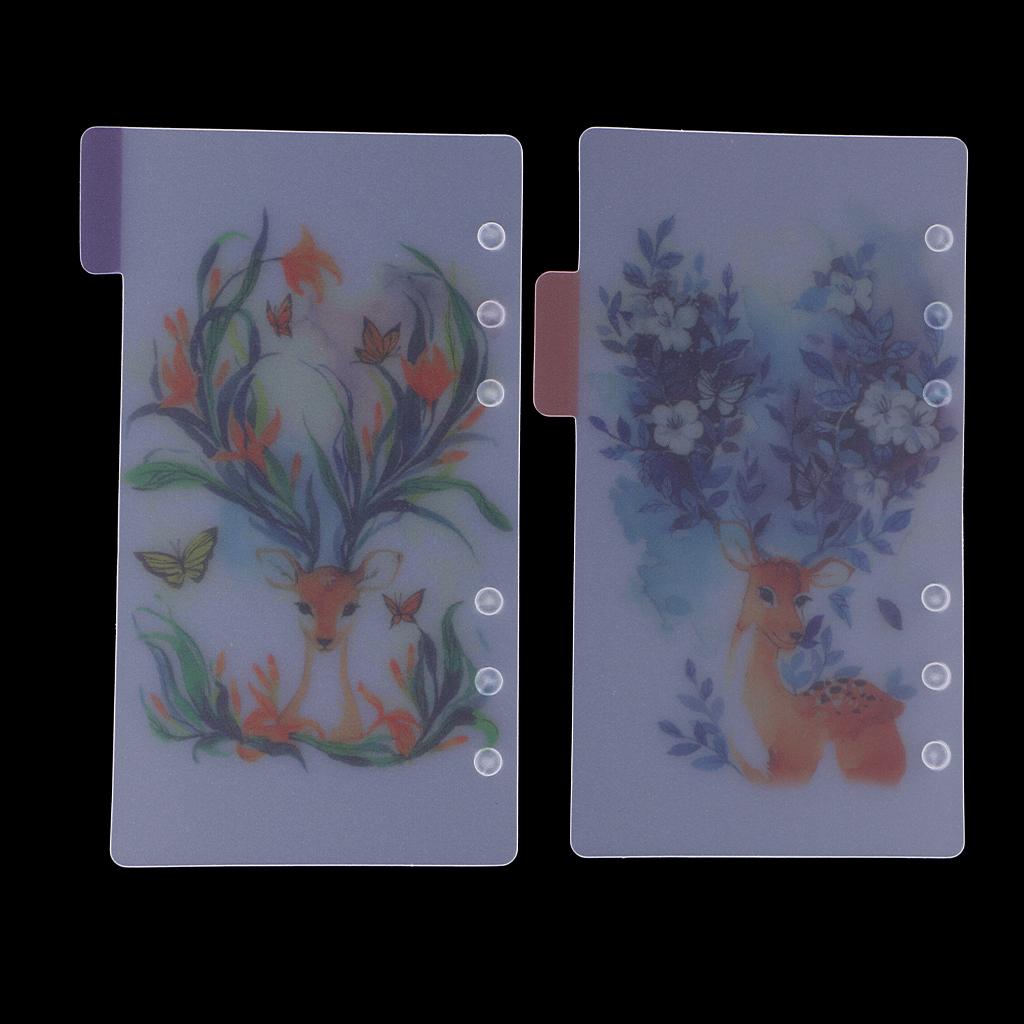 2x5 Pieces Plastic Tabbed Paper Planner Notebook Divider Index Page A6 Purple