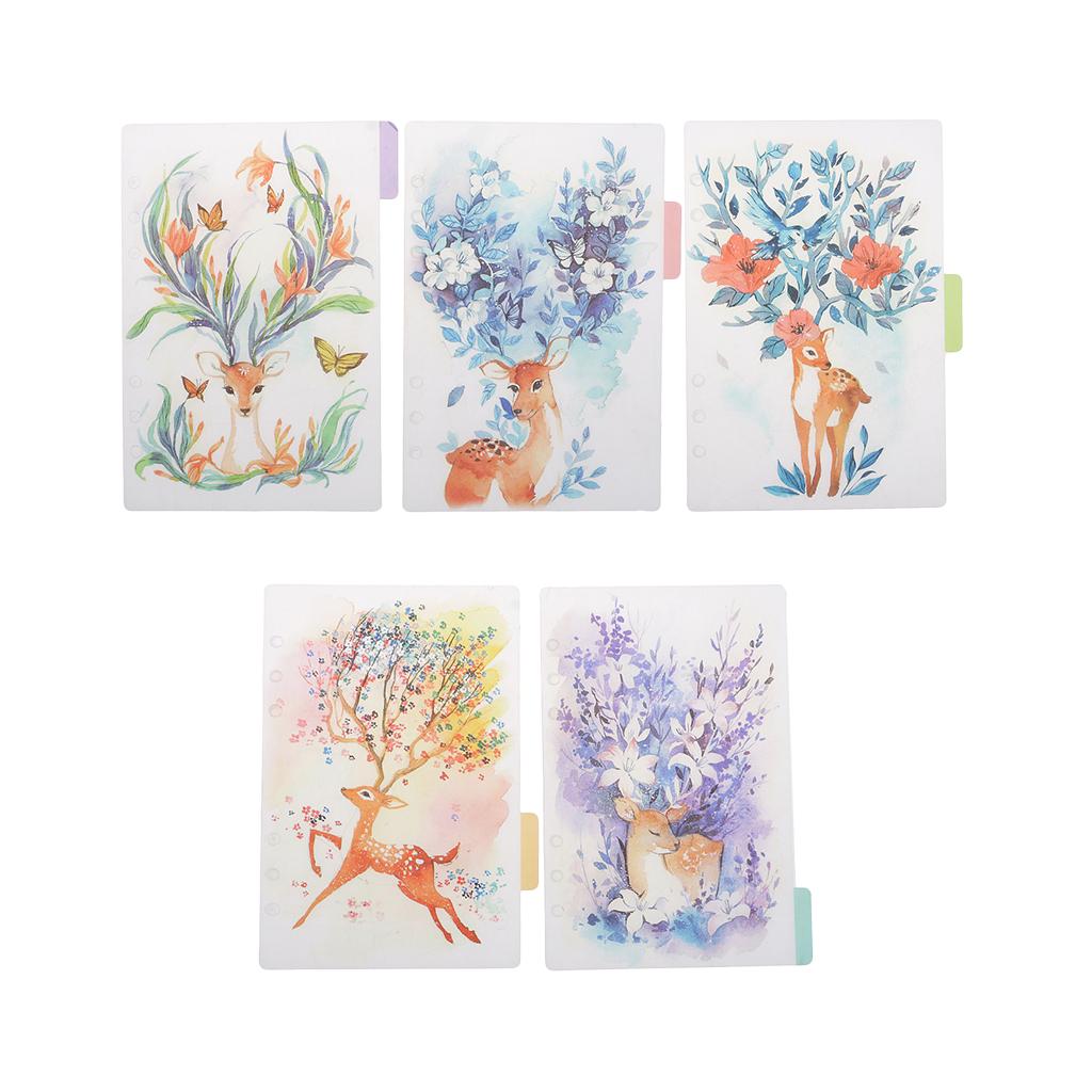 2x5 Pieces Plastic Tabbed Paper Planner Notebook Divider Index Page A5 Purple