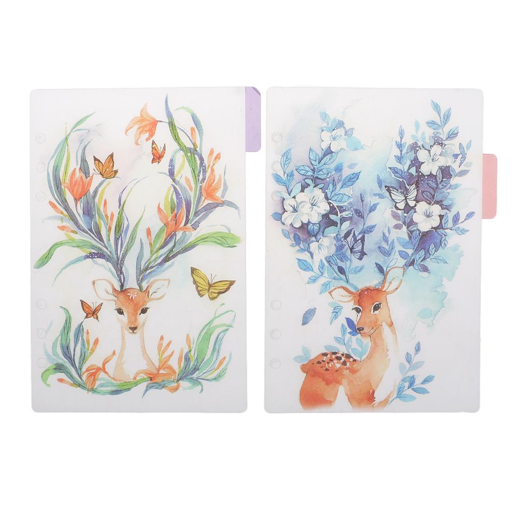 4x5 Pieces Plastic Tabbed Paper Planner Notebook Divider Index Page A5 Purple