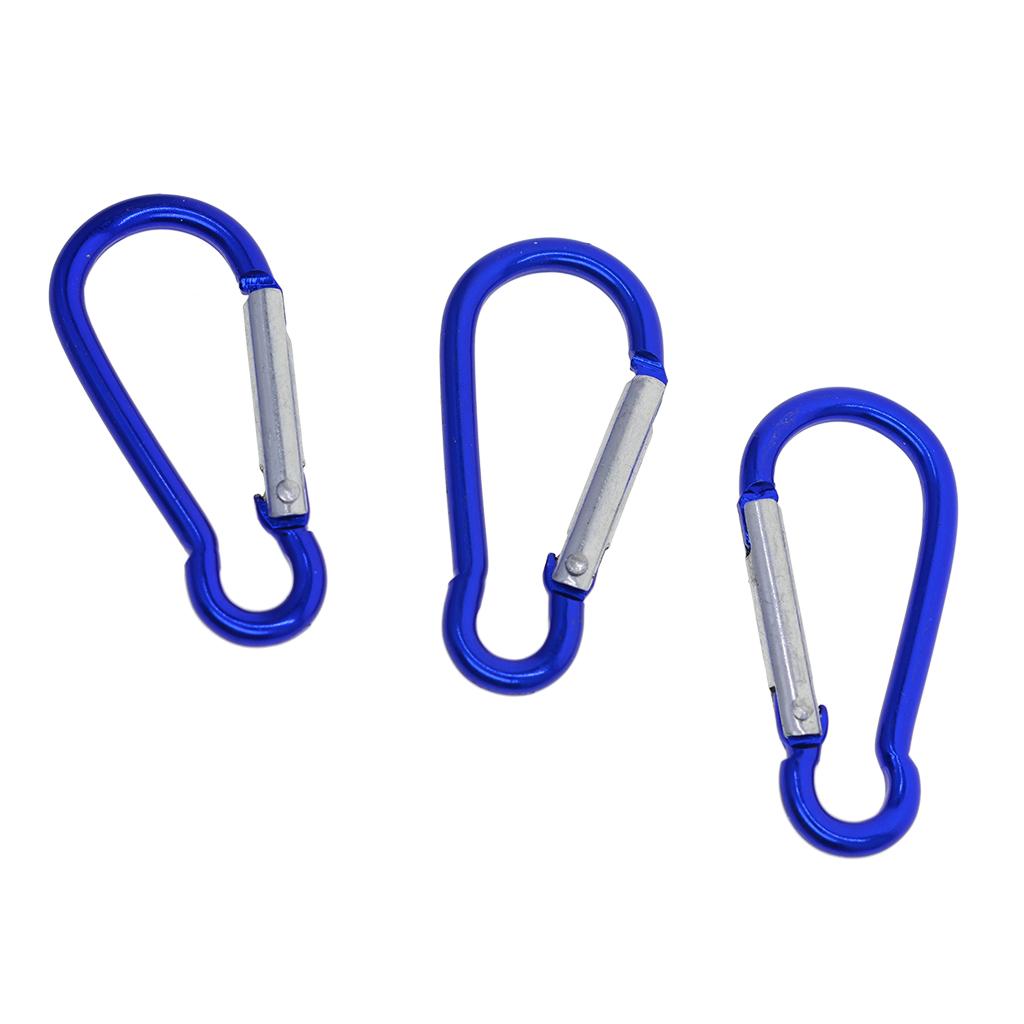 2x20 Piece D Shape Sports Hiking Carabiner Buckle Snap Spring Clip Hook Blue