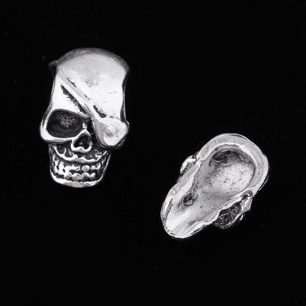 3x11 Piece Silver Halloween Skull Large Hole Spacer Loose Beads Jewelry Making