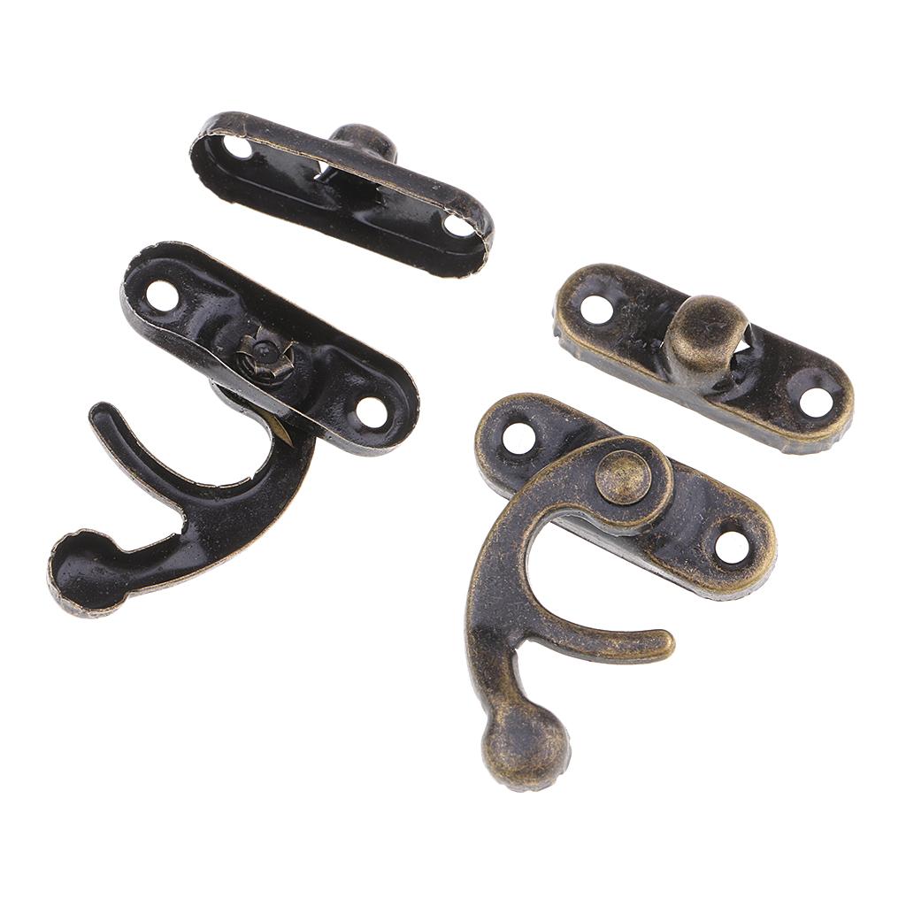 4x20 Sets Antique Cabinet Jewelry Box Wooden Box Hasp Latch Hook With Screws