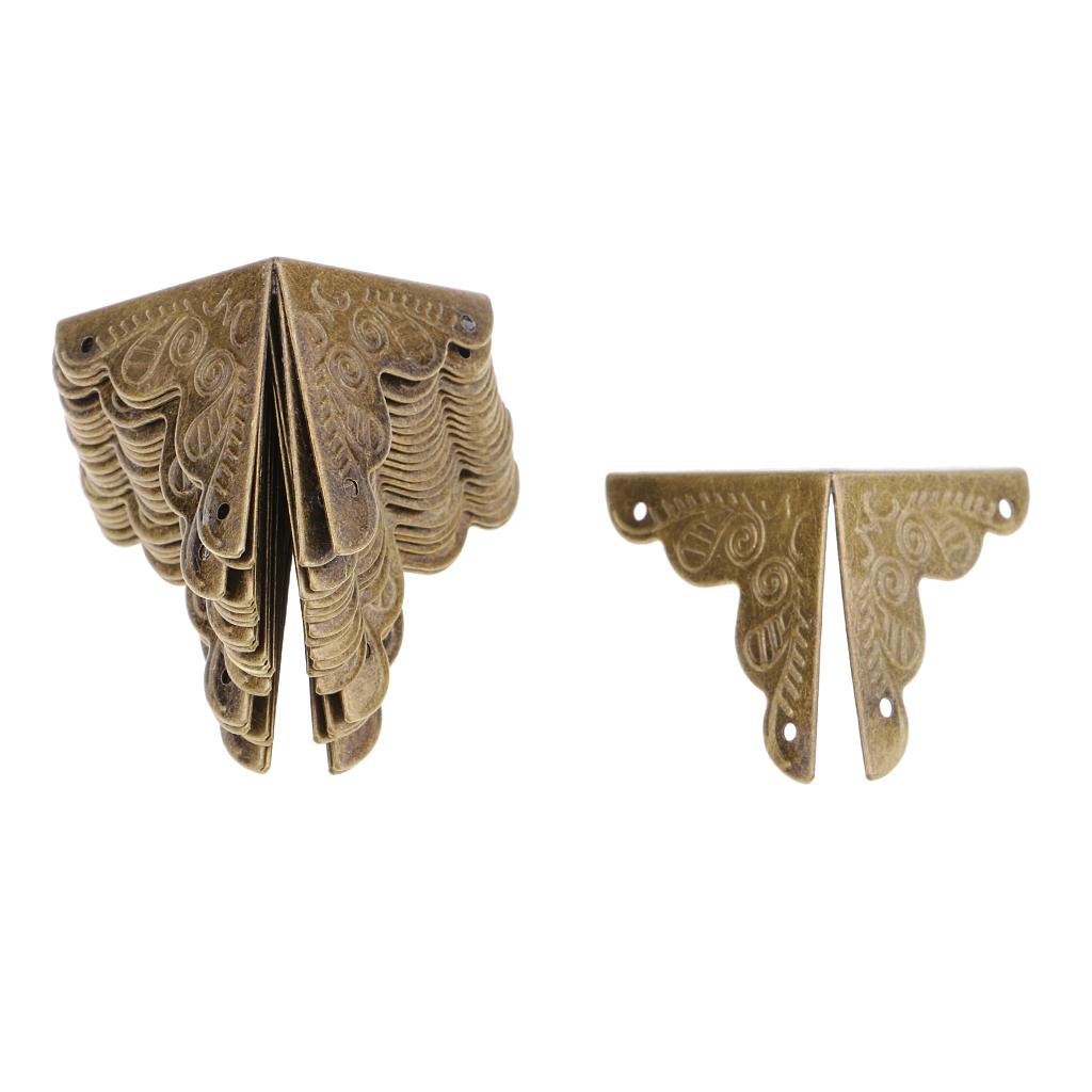 2x20 Pcs Metal Corners Antique Wooden Jewelry Gift Box Corner Protector Guard Bronze