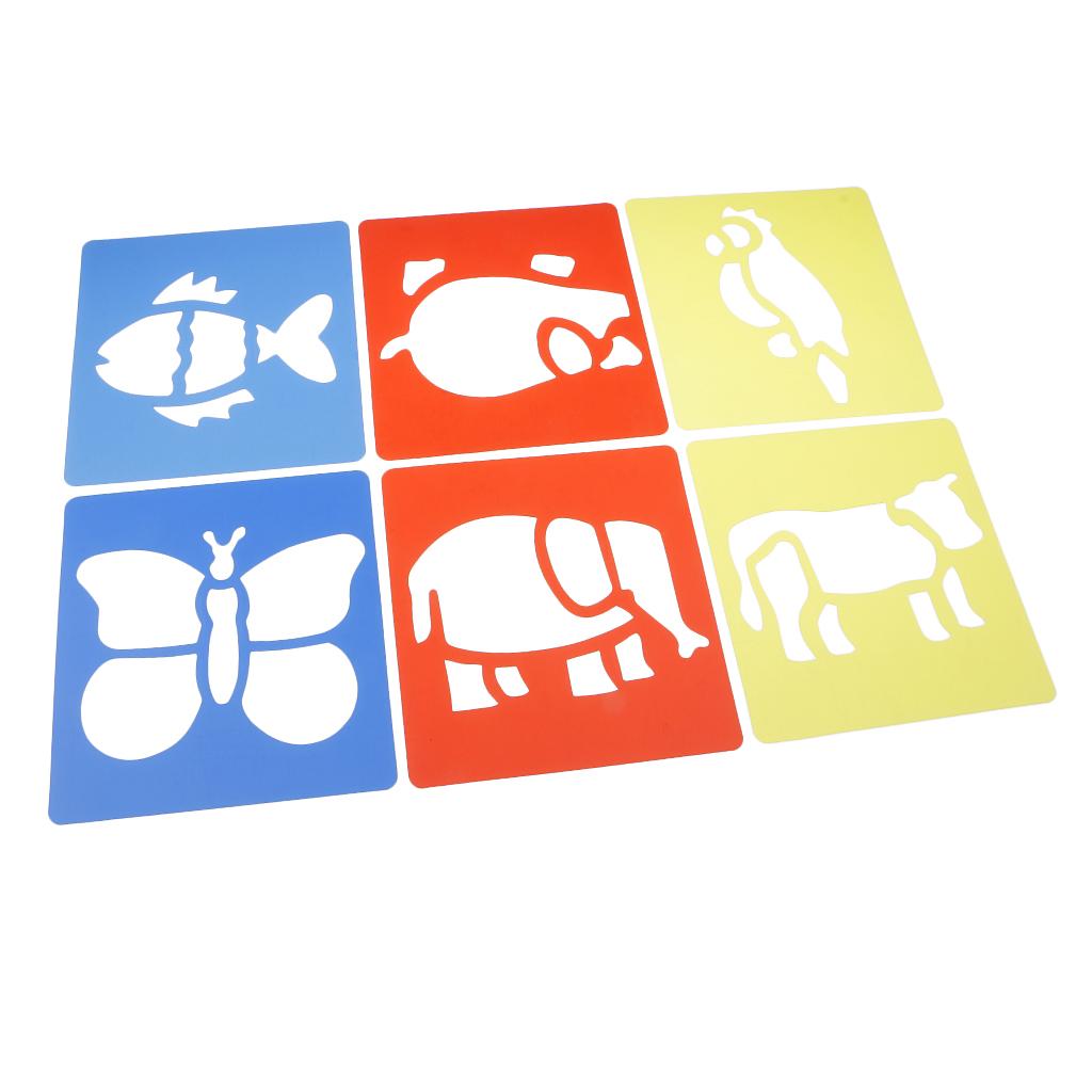2x6 Hollowed Patterns of Painting Stencil Animal Scrapbook Stencil for DIY