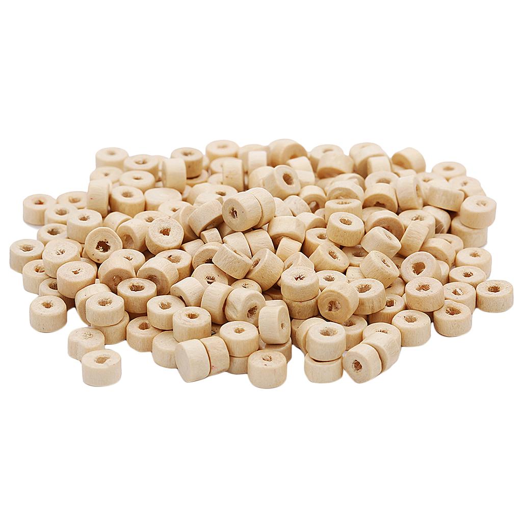 3x1000 Pieces Unfinished Wooden Rondelle Spacer Beads Jewelry Charms 5.5x3mm