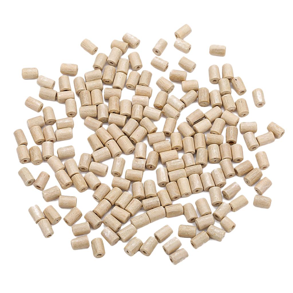 3x300pcs Natural Wooden Tube Bead DIY Jewelry Making Sewing Crafts Decors