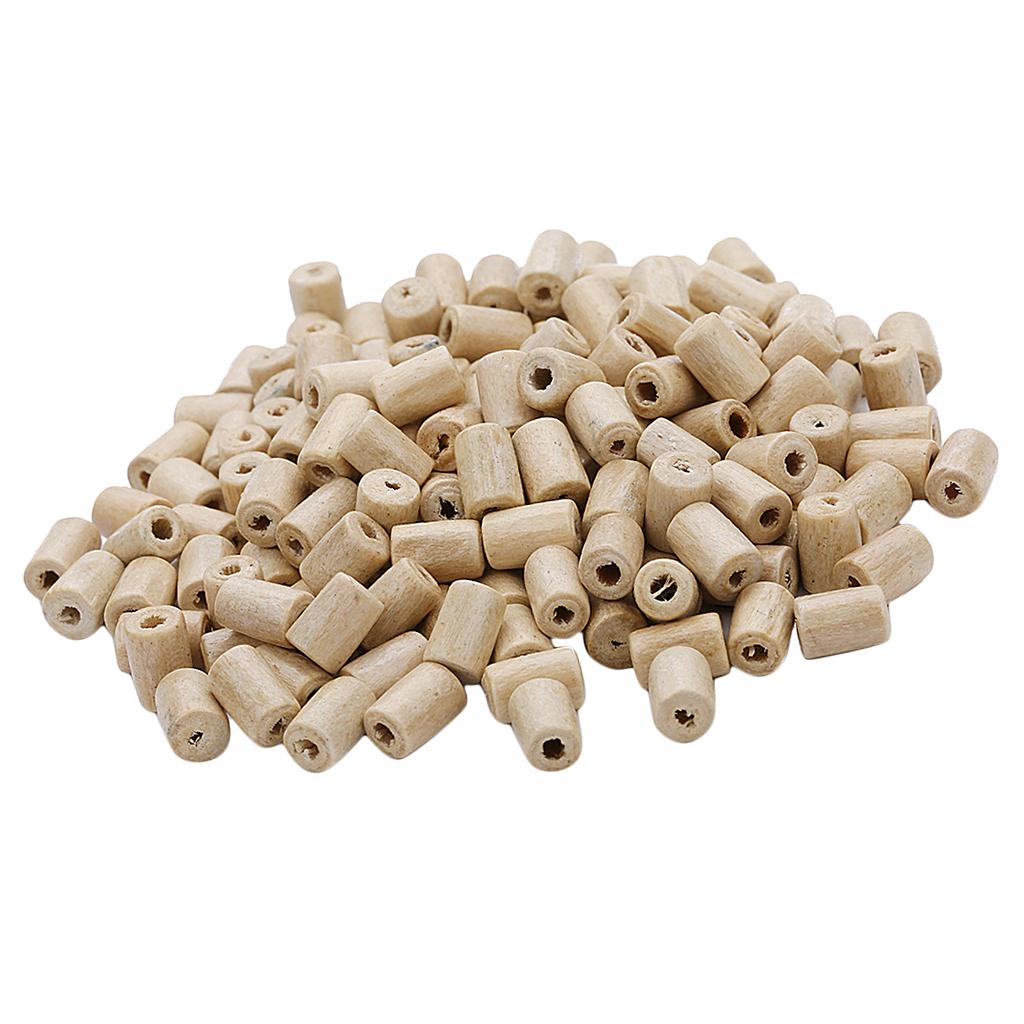 4x300pcs Natural Wooden Tube Bead DIY Jewelry Making Sewing Crafts Decors