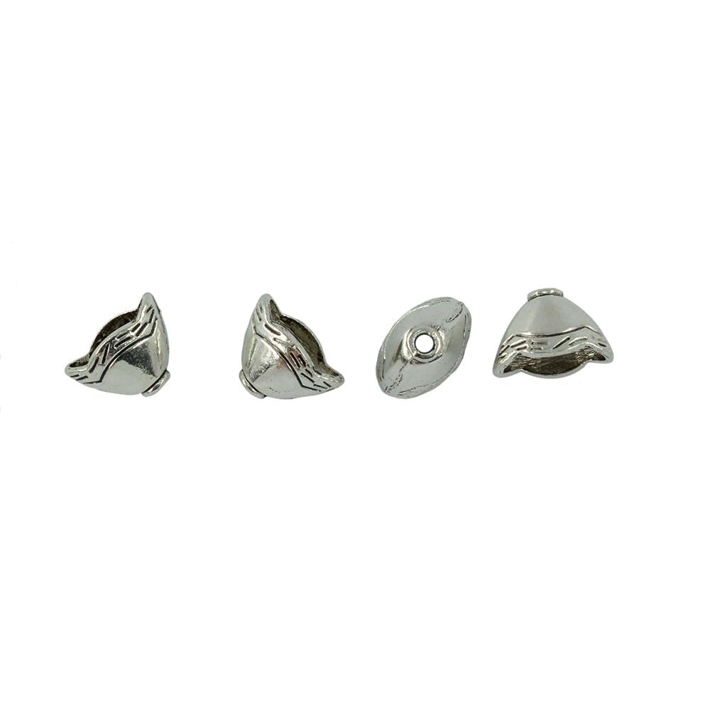 2x100 Pieces Beads Cap Tassel End Cap Jewelry Making Findings Antique Silver