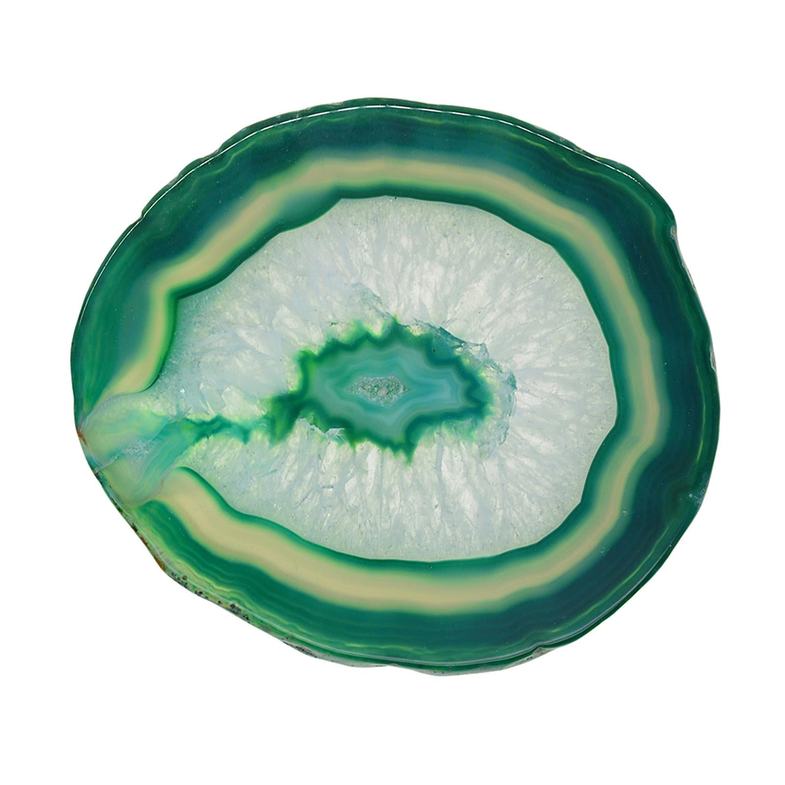 6 Pieces Colorful 80-100mm Agate Quartz Crystal Slices Coaster Home Ornament