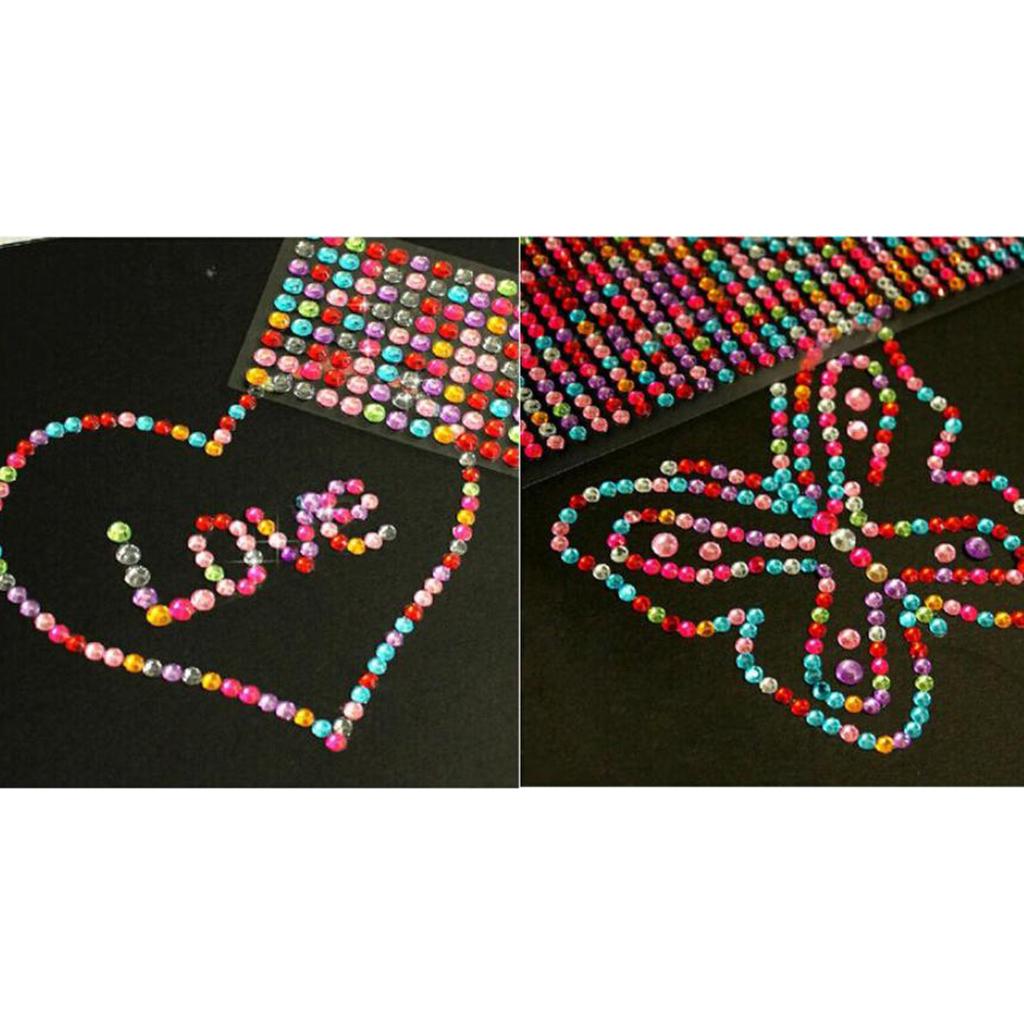 2x1 Piece Multicolor Diamond Sticker Rhinestone Self Adhesive Gem DIY Crafts 