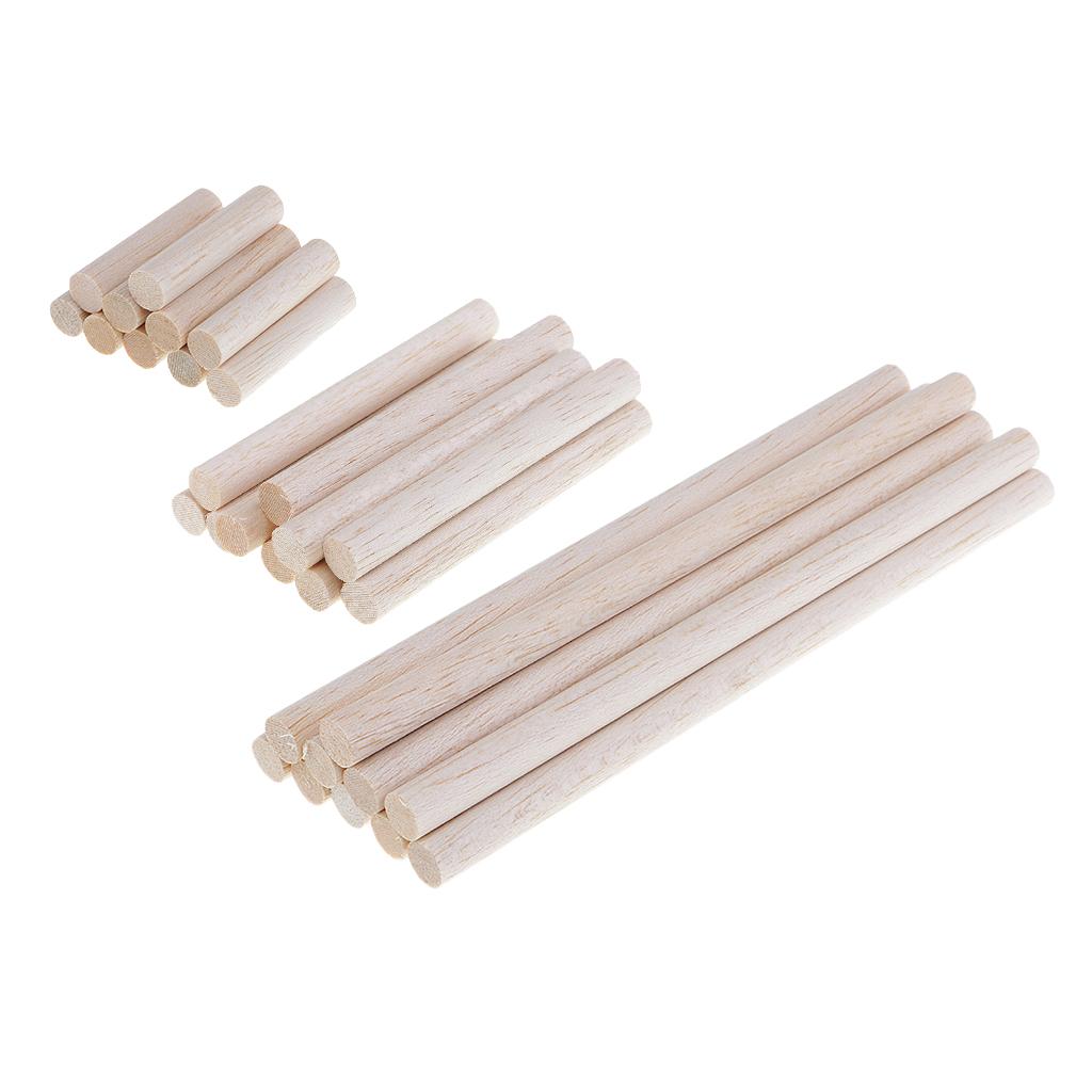 30Pieces Balsa Wood Round Sticks 11mm Diameter for Woodworking Supply Crafts