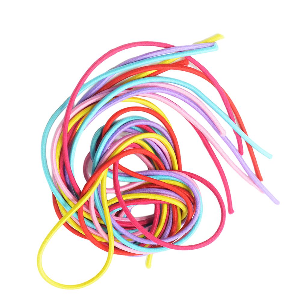 2x6 Pcs Long Straight High Elastic Rubber Band Hair String Hair Rope 100cm