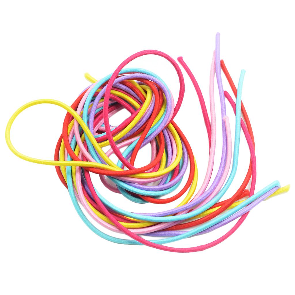 2x6 Pcs Long Straight High Elastic Rubber Band Hair String Hair Rope 100cm