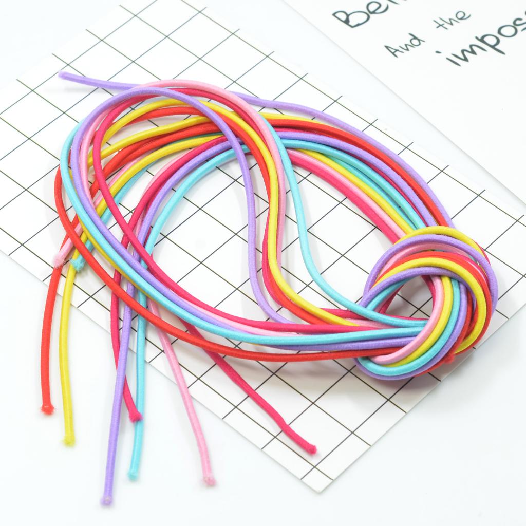 2x6 Pcs Long Straight High Elastic Rubber Band Hair String Hair Rope 100cm