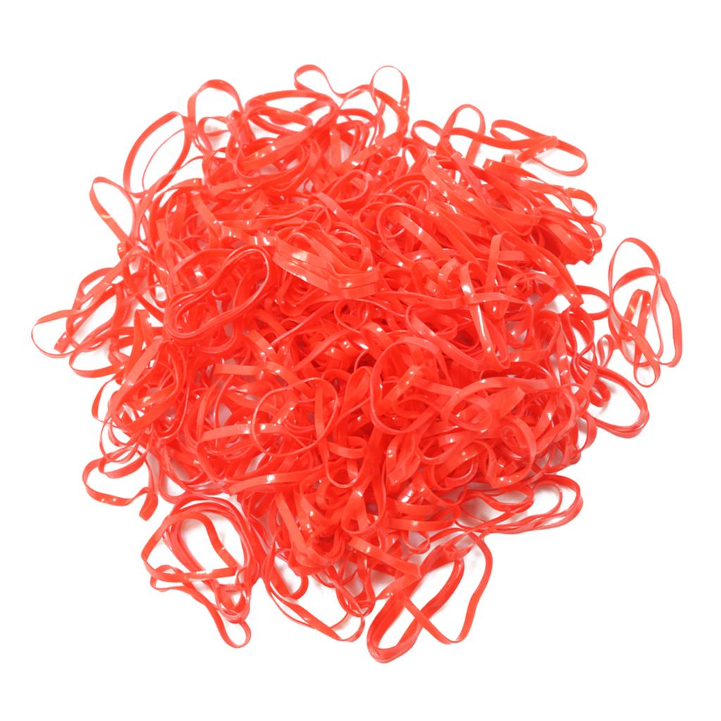 3x Rubber Band Ponytail Holder Rubber Hair Decoration Hair Elastic Red