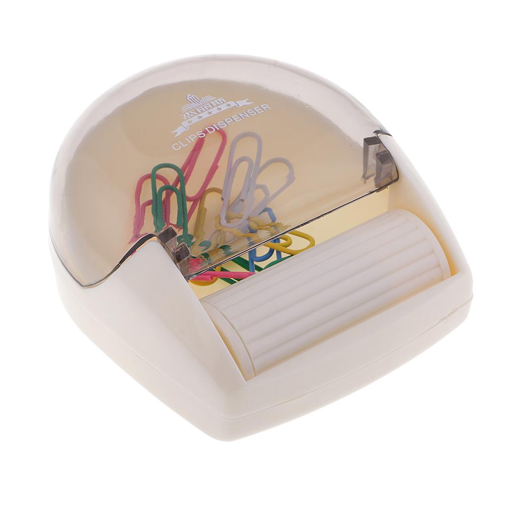 2xPaper Clip Dispenser with Magnet Wheel and 12 Clips Office Desk Top Supplies