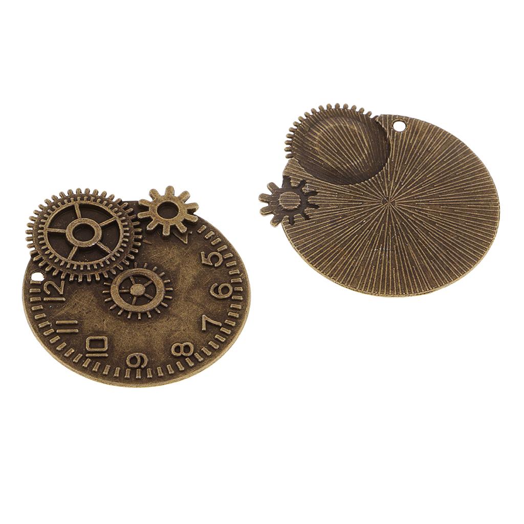2x6 Pieces Antique Steampunk Gears Charms Clock Watch Wheel Gear for Crafting