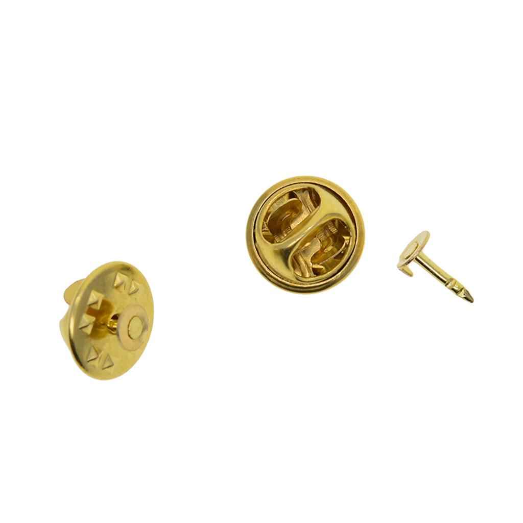 50 Sets Badge Hat Pin Metal Tie Back Lapel Pins Butterfly Clasps Raw brass