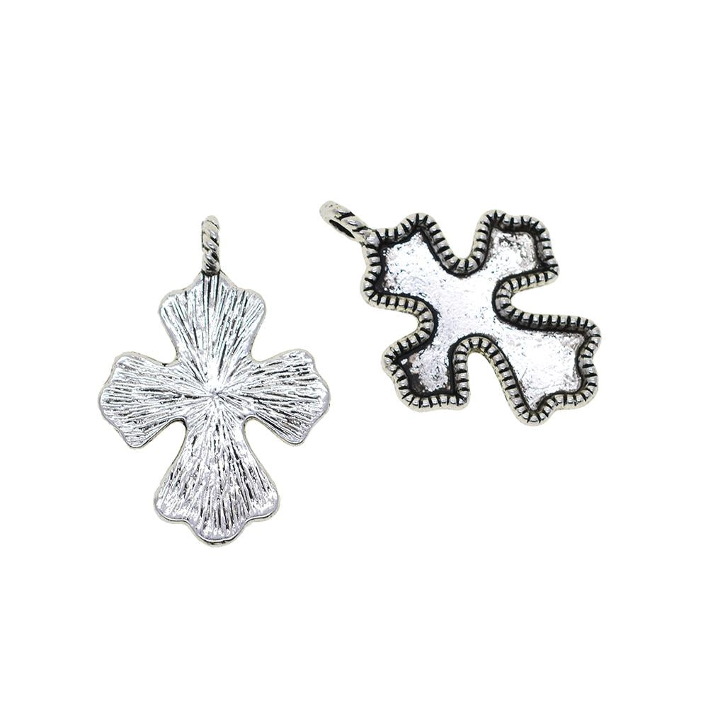 3x20 Pieces Cross Shape Blank Cabochon Bezel Settings DIY Pendants Charms Base