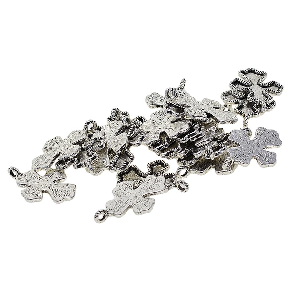 2x20 Pieces Cross Shape Blank Cabochon Bezel Settings DIY Pendants Charms Base