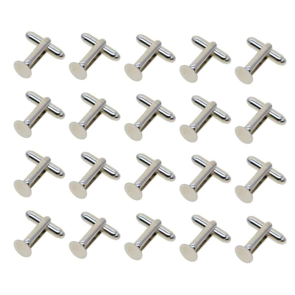 20 pieces Antiqued Silver 8mm Round Blank Settings Cuff Links Settings Bases