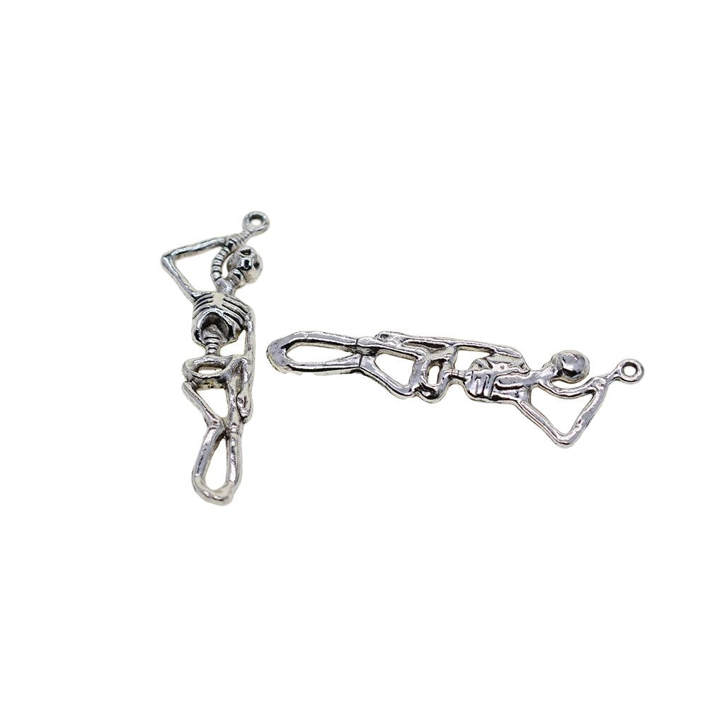 2x30 Pieces Human Skull Skeleton Body Halloween Charms Pendant DIY Jewelry