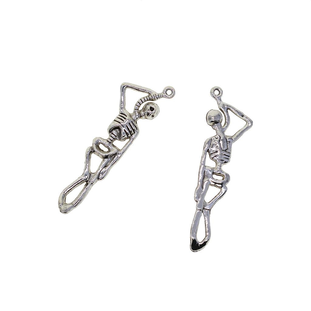 2x30 Pieces Human Skull Skeleton Body Halloween Charms Pendant DIY Jewelry