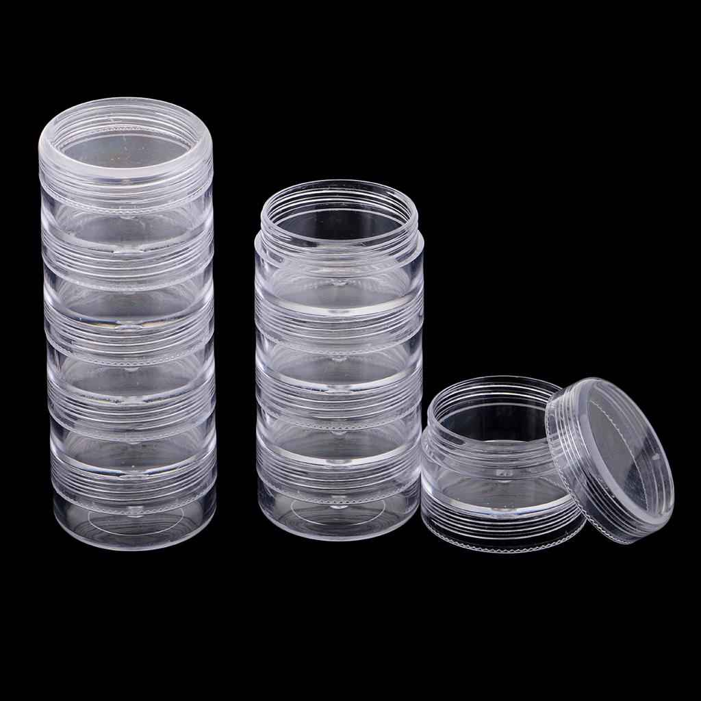 2 Set 5 Layers Stackable Interlocking Screw Containers Storage Box 95x36mm
